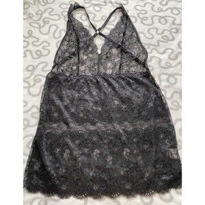Avidlove Women's Lingerie Large‎ Black Chemise Lace Dress Deep V Halter Bodysuit